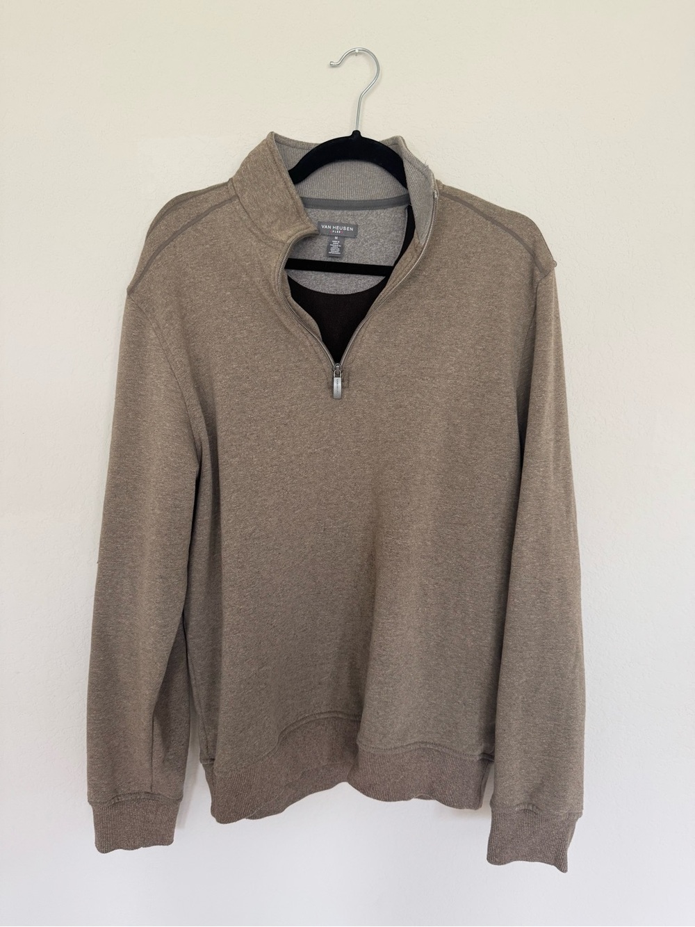 Club Room Men’s Quarter-Zip Sweater Pullover - Taupe